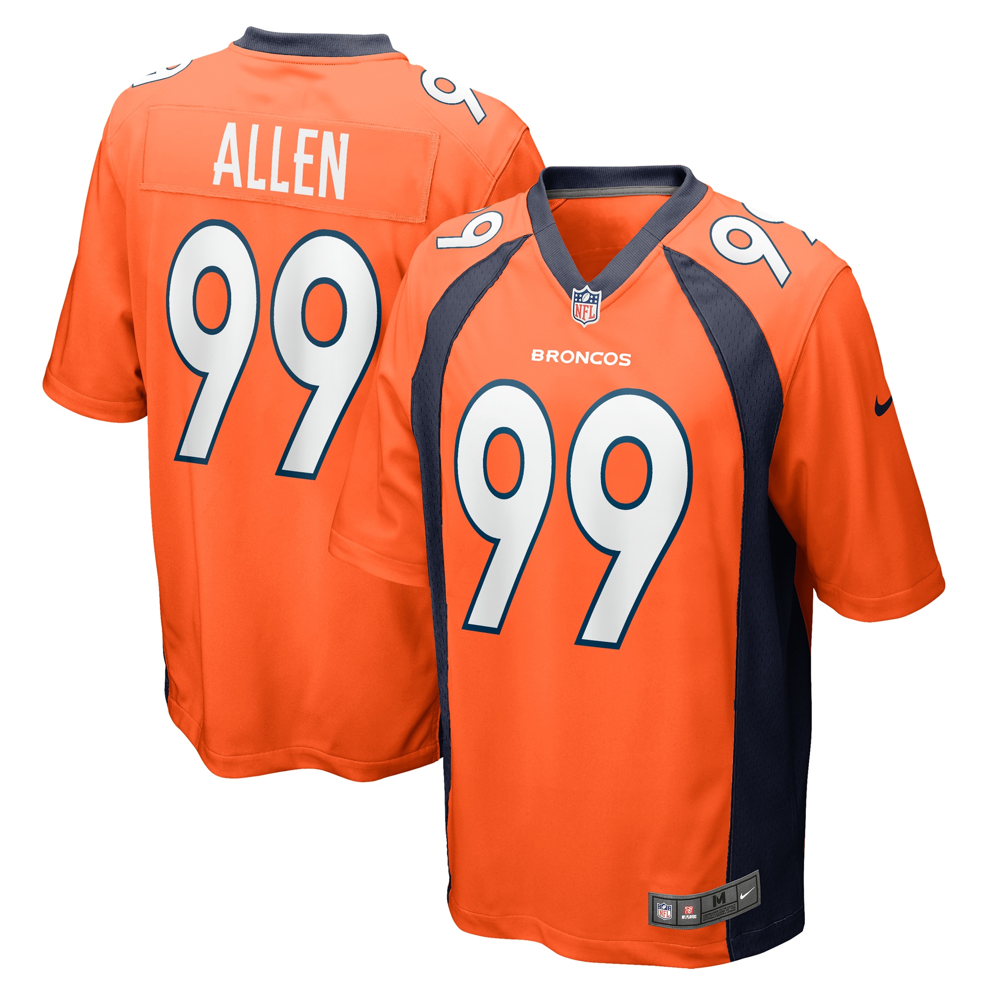 Zach Allen Denver Broncos Game Player Jersey – Orange