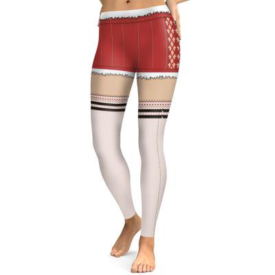 Christmas Leggings – Women 3D Xmas Theme White-red Legging