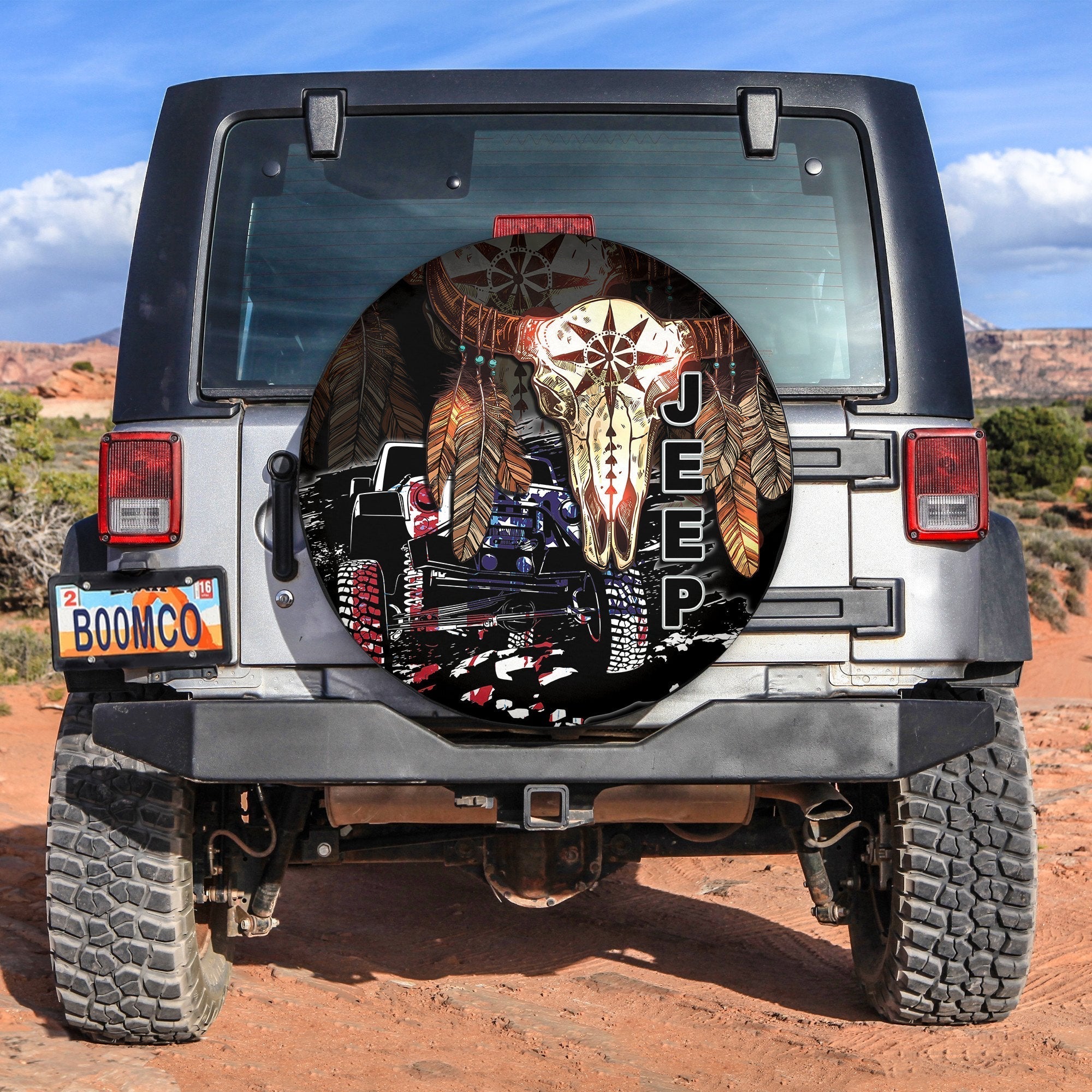 Native American Bull Mix Jeep Spare Tire Cover Lt6