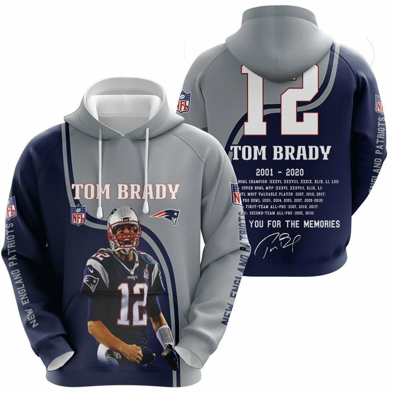 Tom Brady 12 New England Patriots Highlight Career Signatures For Fan 3D T Shirt Hoodie Sweater Jersey Hoodie Model A24759