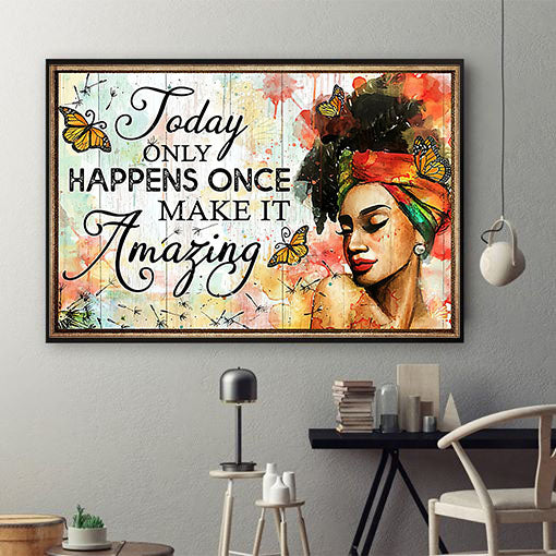 African American Poster Cool Brown Skin Poster Print Afro Women African Man Home Delightful Home Decor Poster