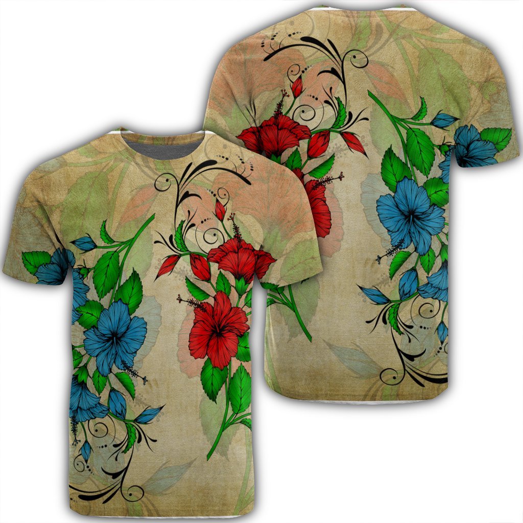 Hawaii Blue And Red Hibiscus Polynesian Ah Jr Ha74674