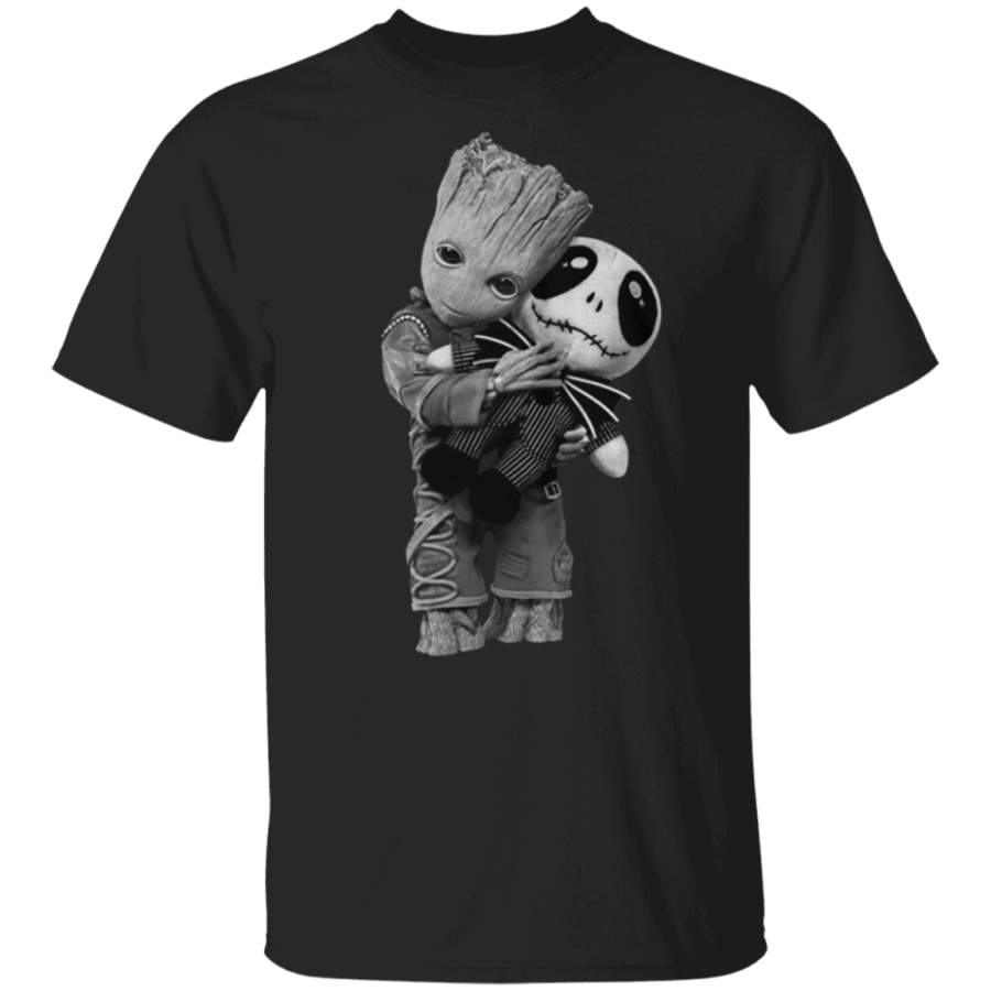 Baby Groot Hugs Jack Skellington T Shirt