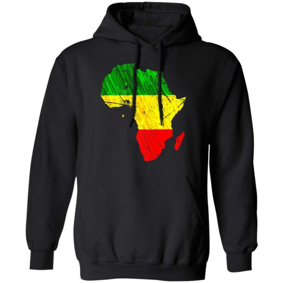 Africa Map Reggae Rasta Print Green Yellow Red Africa Pride Hoodie