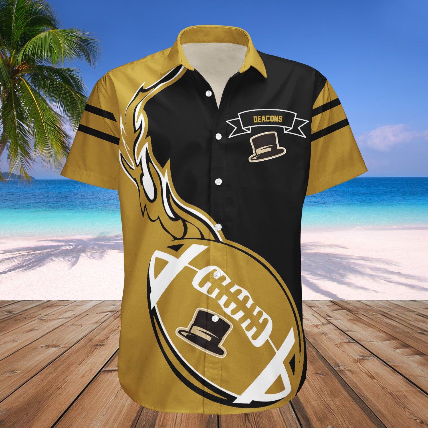 Wake Forest Demon Deacons Hawaii Shirt Flame Ball – NCAA