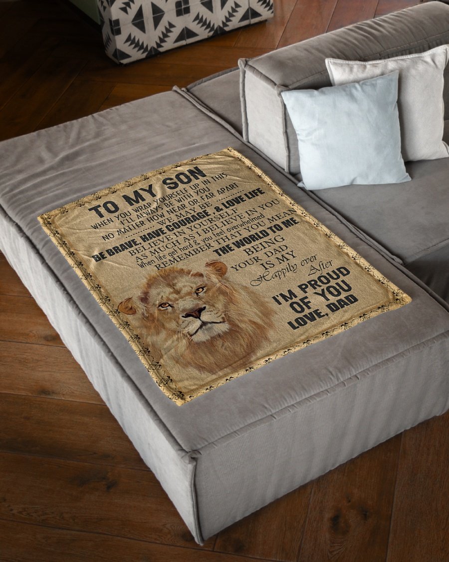 When U Wrap Yourself Up In This Lion Dad To Son Fleece Blanket – Quilt Blanket | Gift For Son