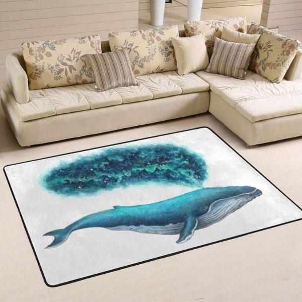 Whale Art Home Decor Rectangle Area Rug 32