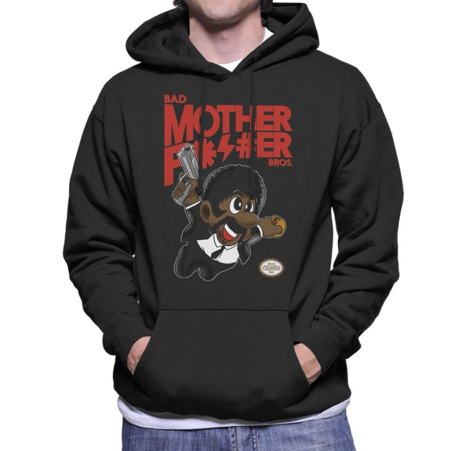 Bad Bros Super Mario Pulp Fiction Jules Men’s Hooded Sweatshirt