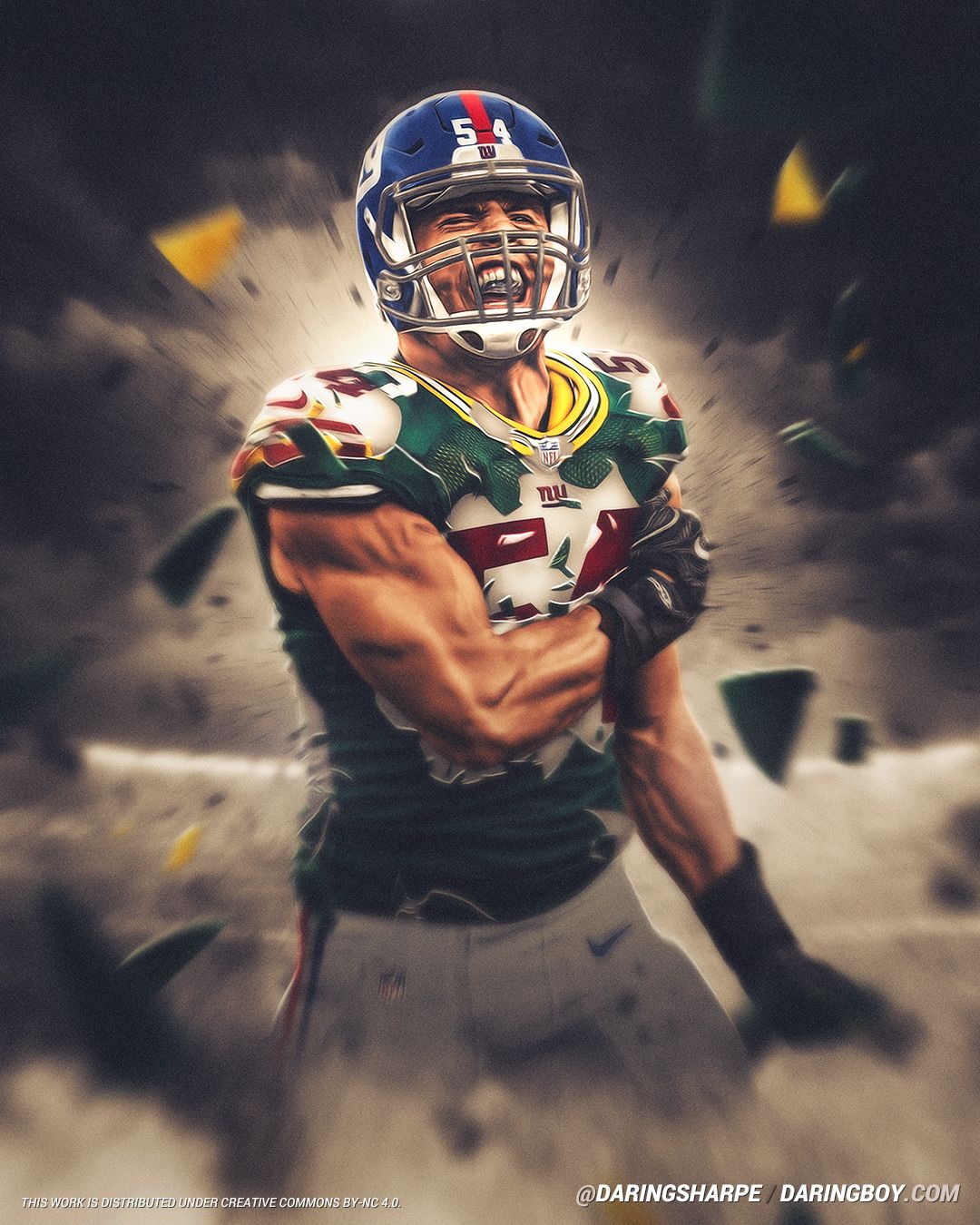 Blake Martinez #58 New York Giants Green Bay Packers Poster For Fans poster canvas