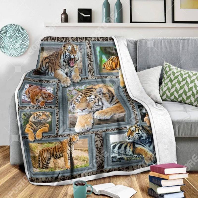 3d Tiger CLT2412004N Sherpa Fleece Blanket