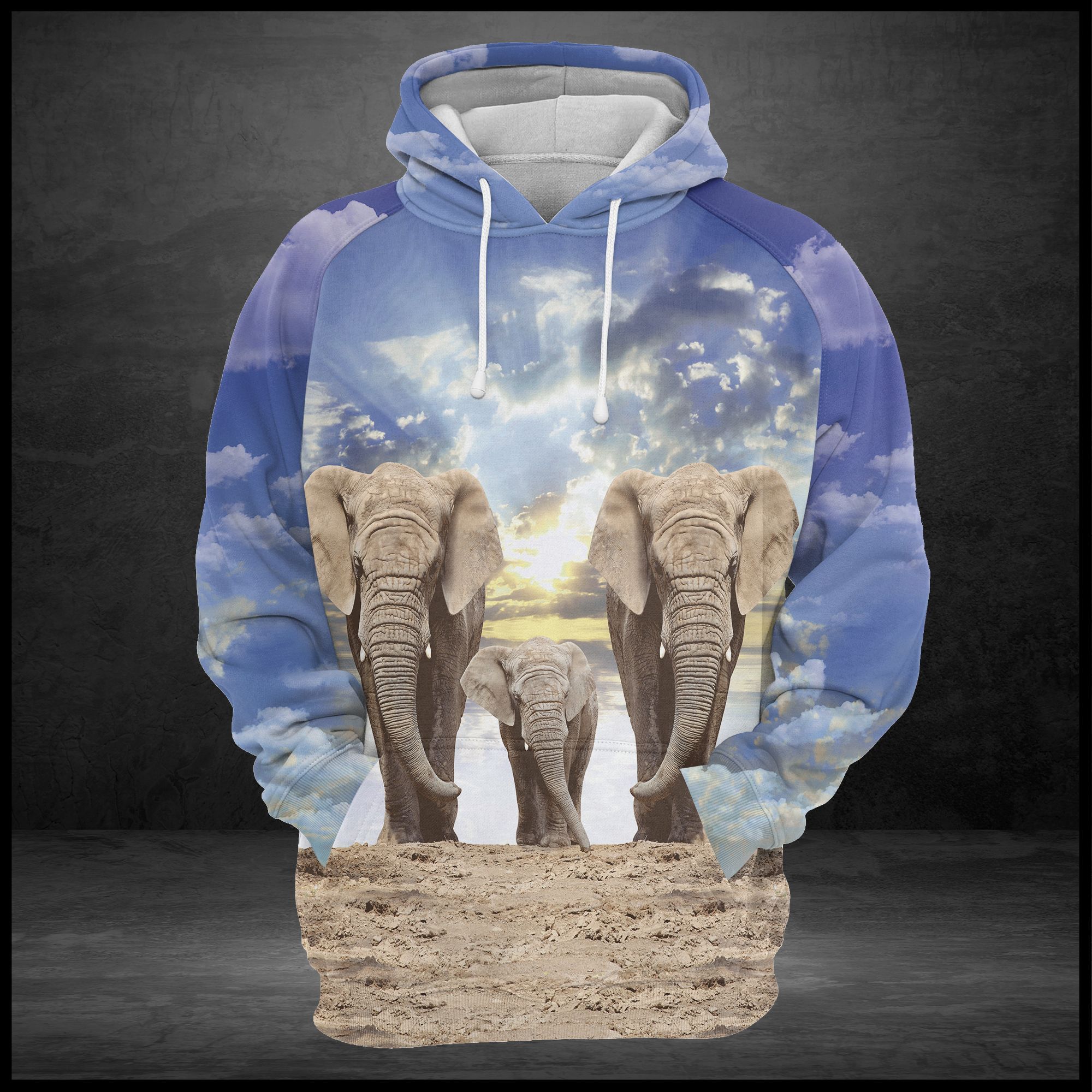 Hoodie Mother’s day Father’s day unique gift ideas for mom & dad from daughter & son kids, meaningful birthday presents –  Elephant Family G5828 – All Over Print Unisex Hoodie