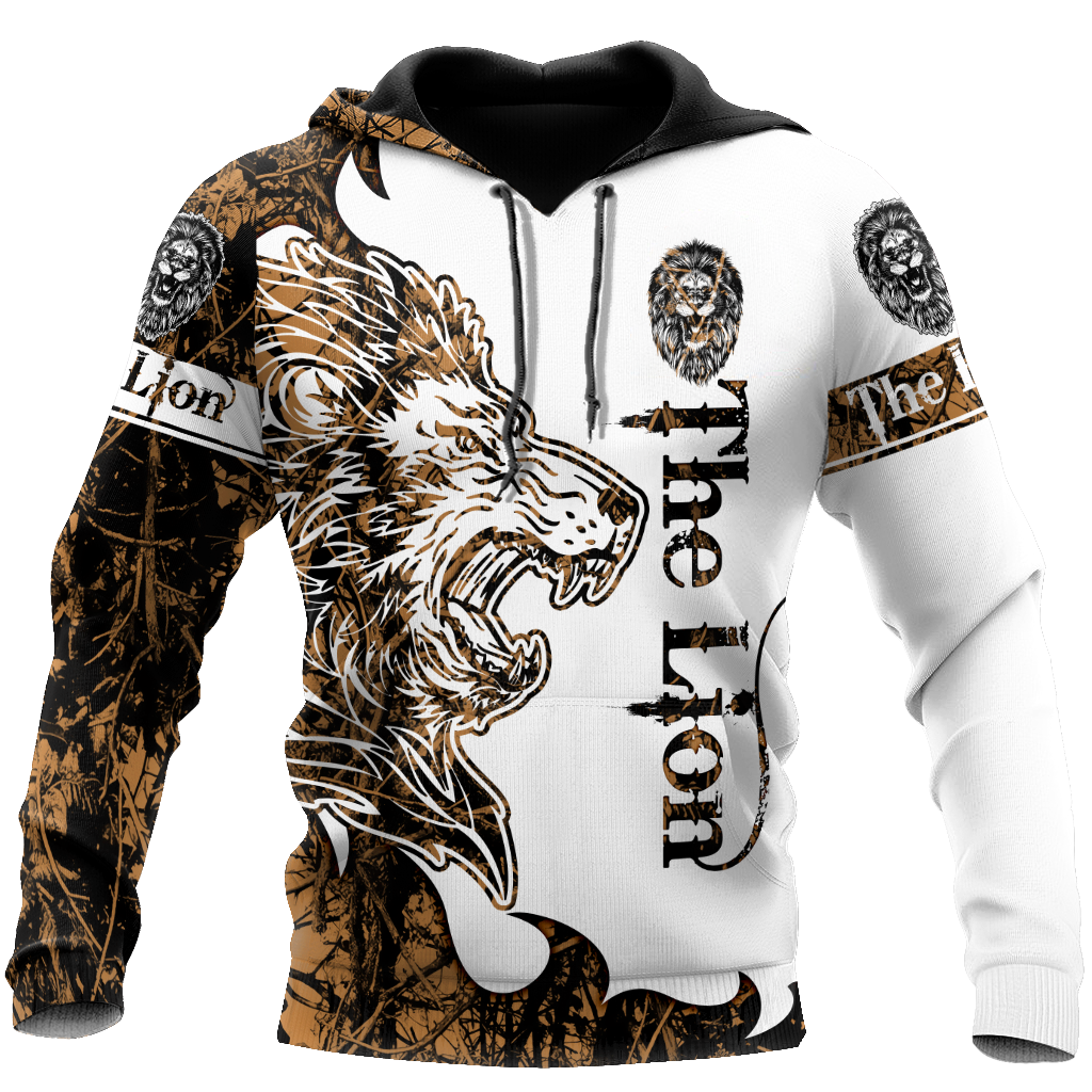 The Gold Lion Tattoo Over Printed Hoodie