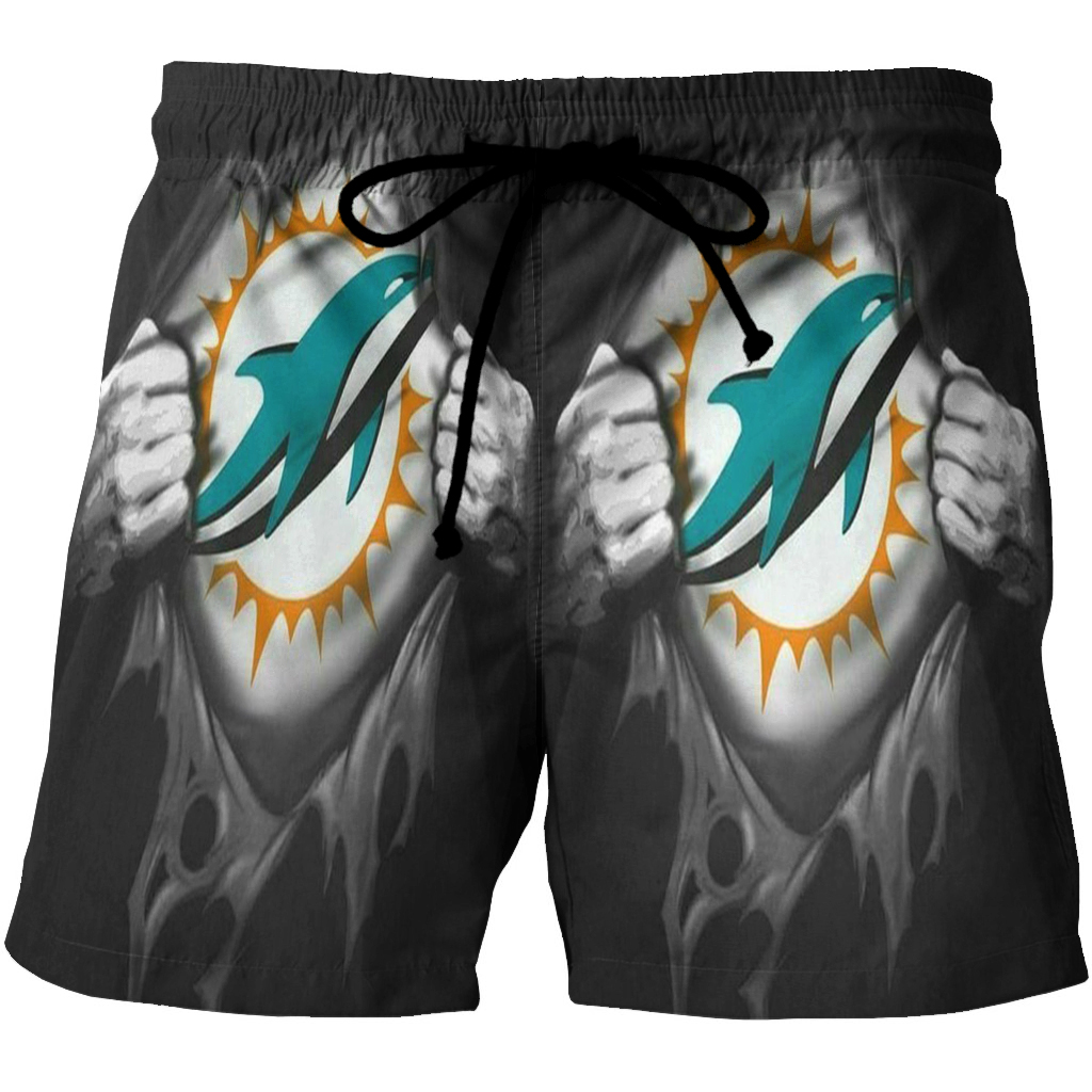 Miami Dolphins Art 5 3D All Over Print Summer Beach Hawaiian Short