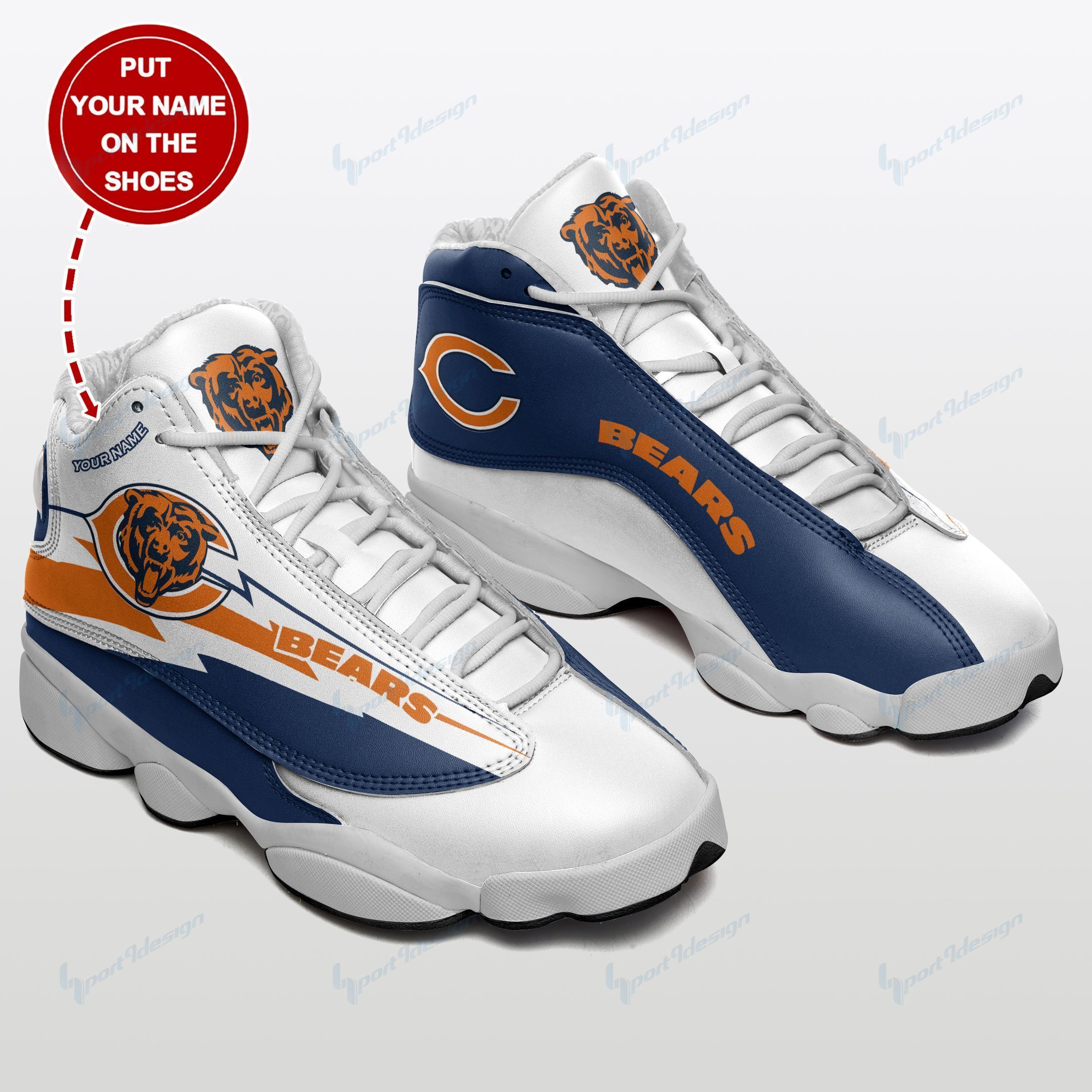 Chicago Bears Personalized Air JD13 Sneakers 550