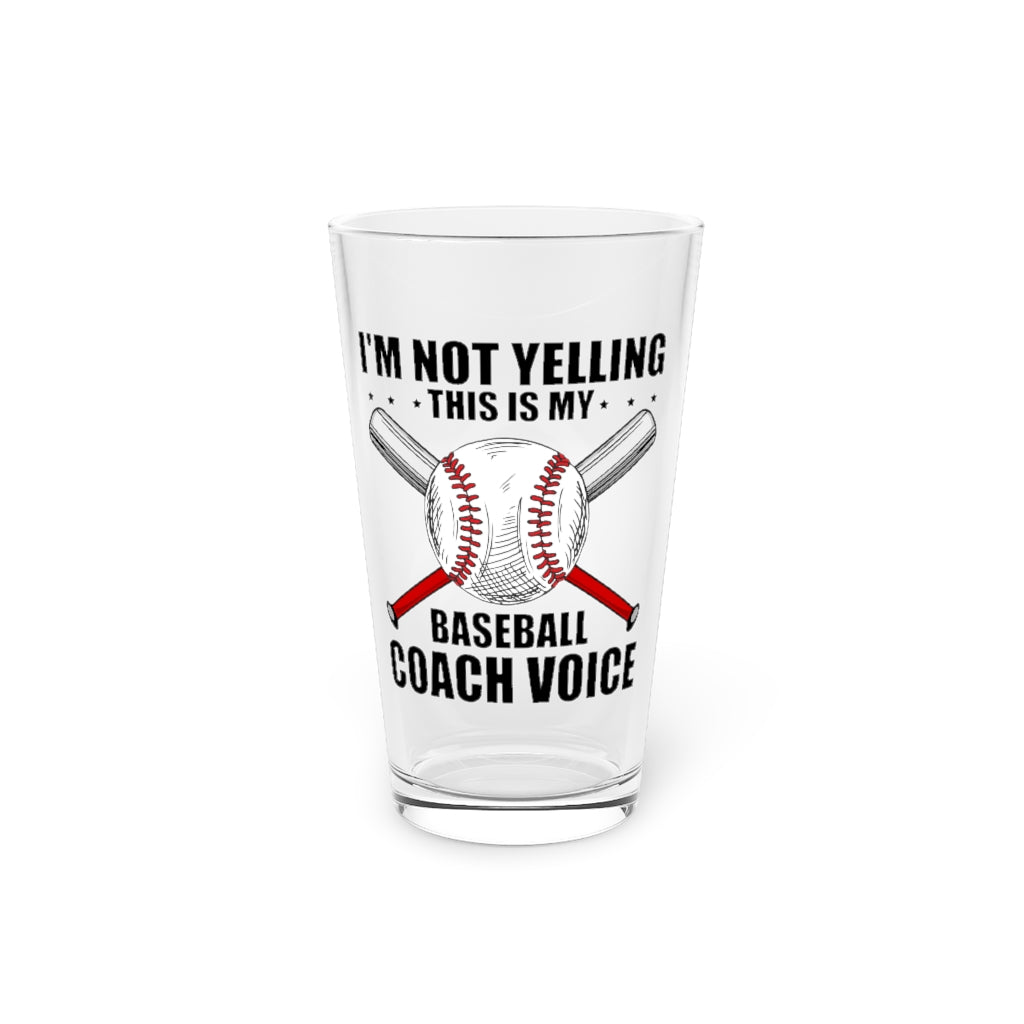 Beer Glass Pint 16Oz  Humorous This Is My Baseball Coaches Voice Softball Game Novelty Rounders