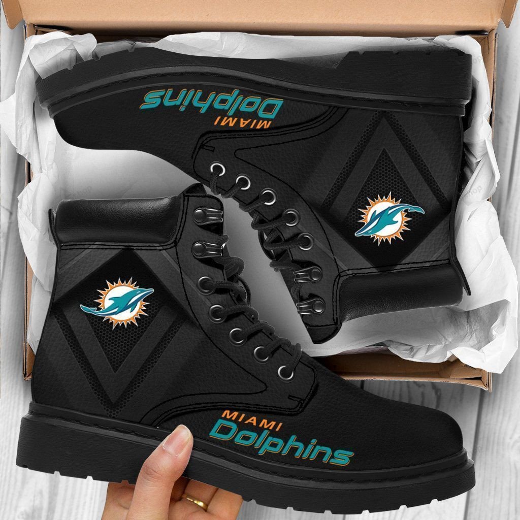 Miami Dolphins Boots – Premium Shoes/ Premium Leather Boots – Gift For Sports Lovers 246