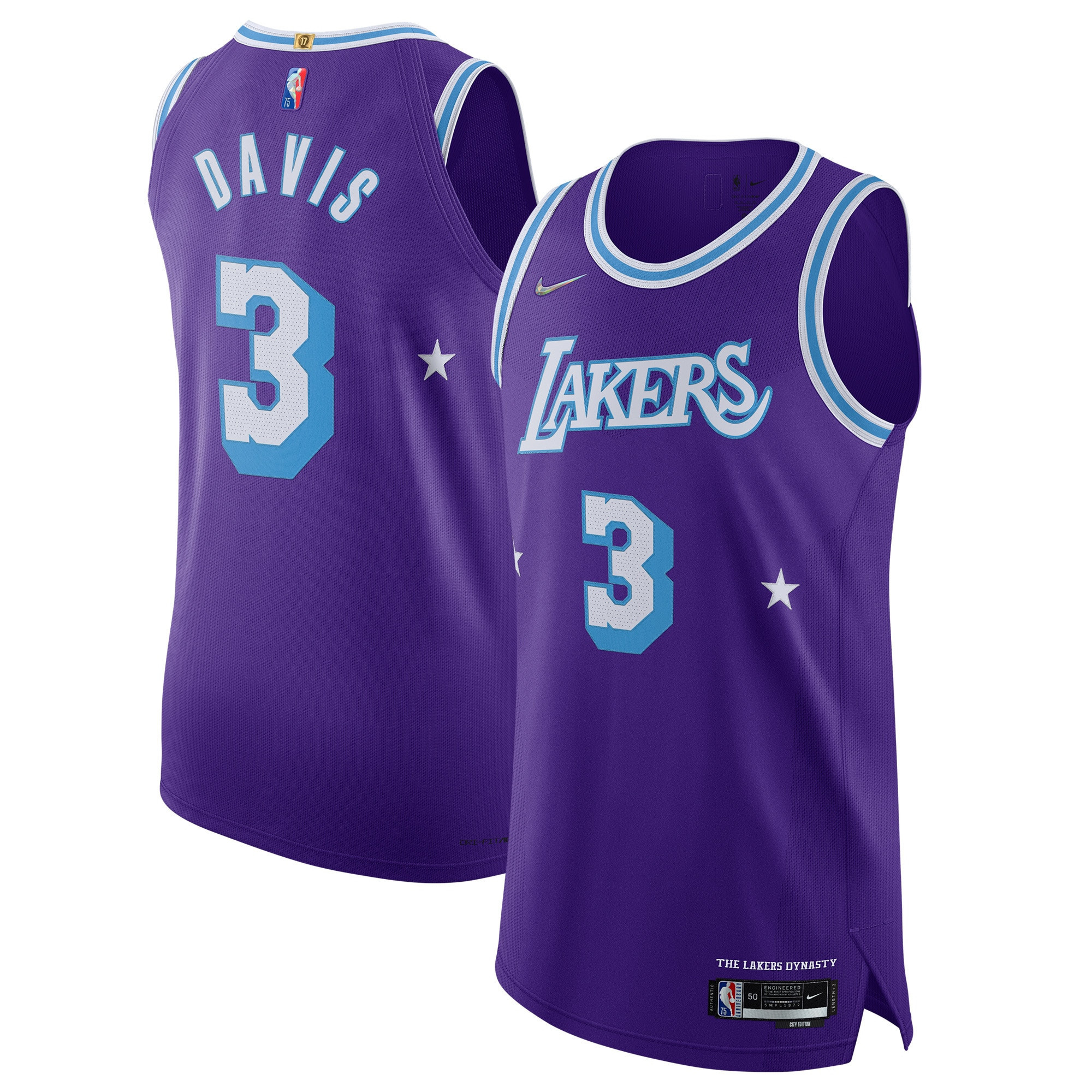 Anthony Davis Los Angeles Lakers 2021/22 Authentic Player Jersey – City Edition – Purple NBA