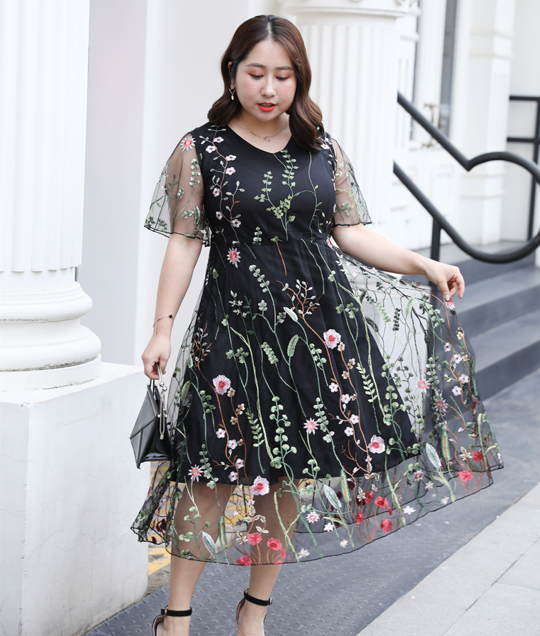 TUHAO 2020 Summer Woman Plus Size 8XL 7XL 6XL Dress for Women Large Size Loose Floral Print Long Mother Mom Elegant Dresses WM62 alx