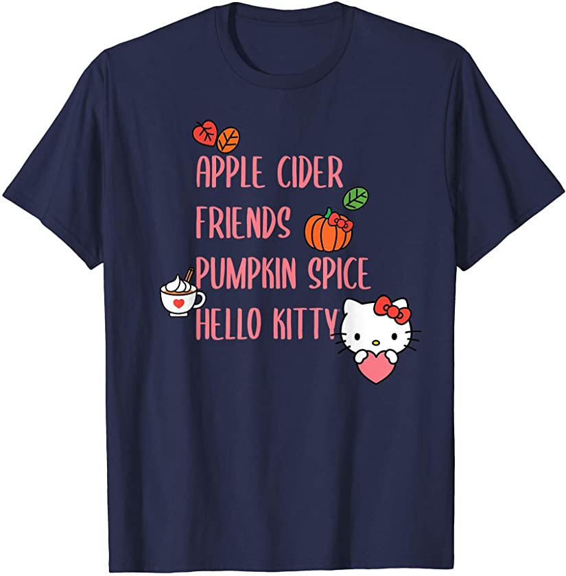 Apple Cider Friends Pumpkin Spice Hello Kitty T-Shirt