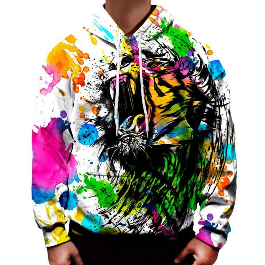 Watercolor Tiger Men/Women All-Over Print 3D Hoodie