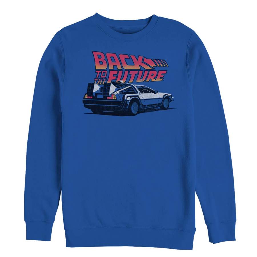 Back to the Future Men’s DeLorean Cartoon  Sweatshirt