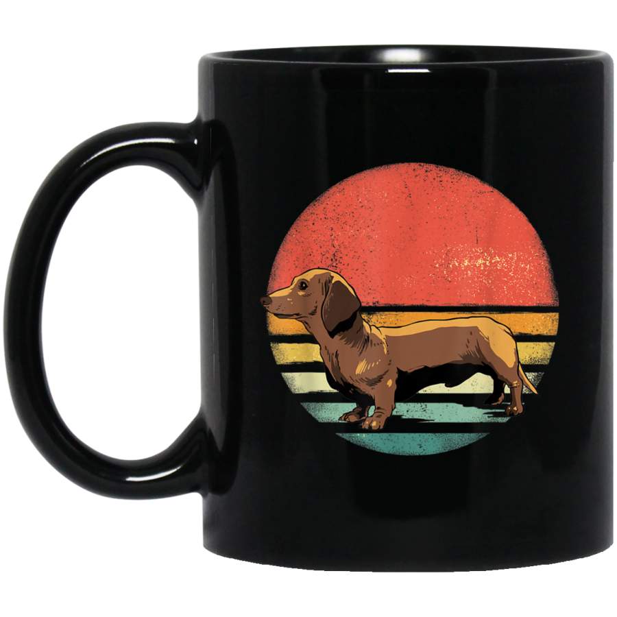 Doxie Dachshund Dog Lover Retro Vintage 70s Dog Pet Gift Mug