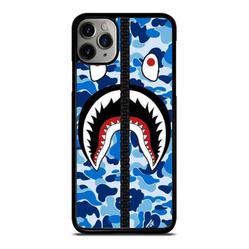 Bape Shark Camo Blue Zip 3D Case Phone Cases