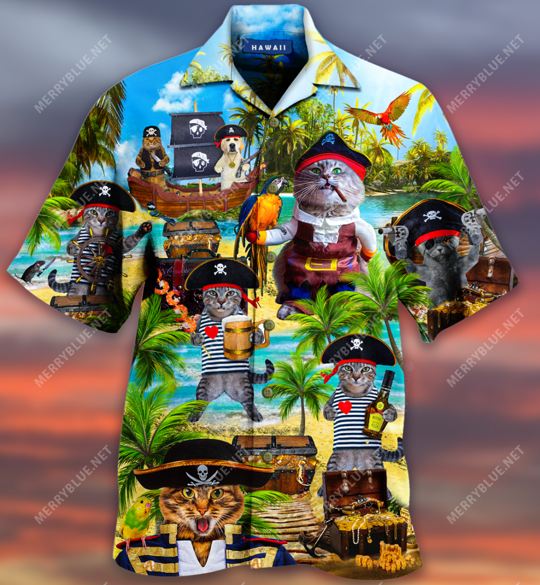 A Give Meowl Yar Gold Unisex Hawaii Shirt Ha62291