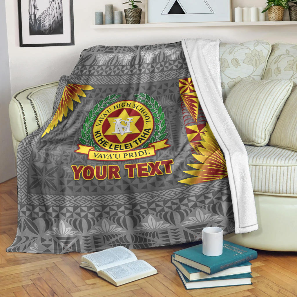 (Custom Personalised) Tonga Vava’U High School Premium Blanket Simplified Version – Grey Lt8