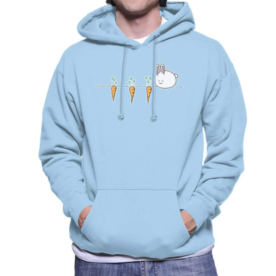 Cute Easter Bunny Rabbit With Carrots Men’s Hooded Sweatshirt