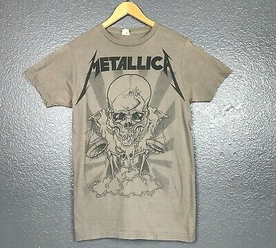 Vintage Metallica T Shirt Metal Band Tee Skull Crossbones Art  M 1293