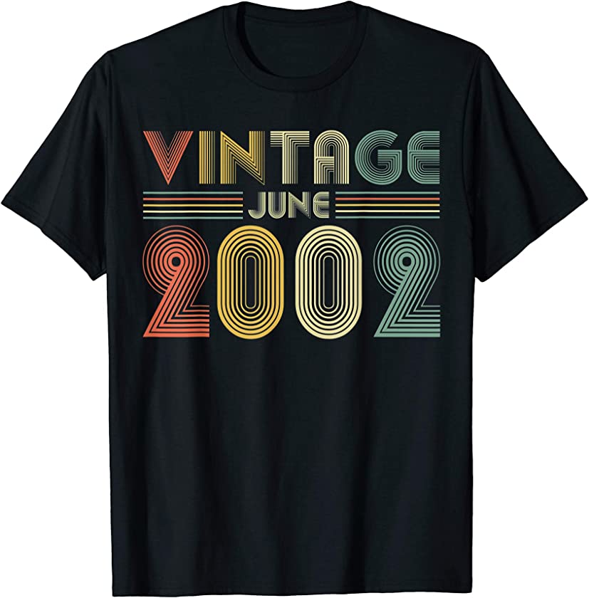 17th Birthday Gift Vintage June 2002 Fifty Years Old T-Shirt