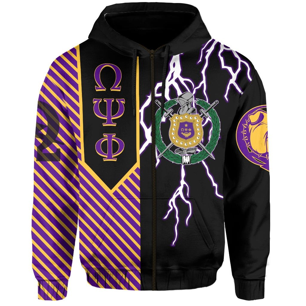 Fraternity Hoodie – Personalized Omega Psi Phi Da Bruhz Zip Hoodie Thunder Vibes