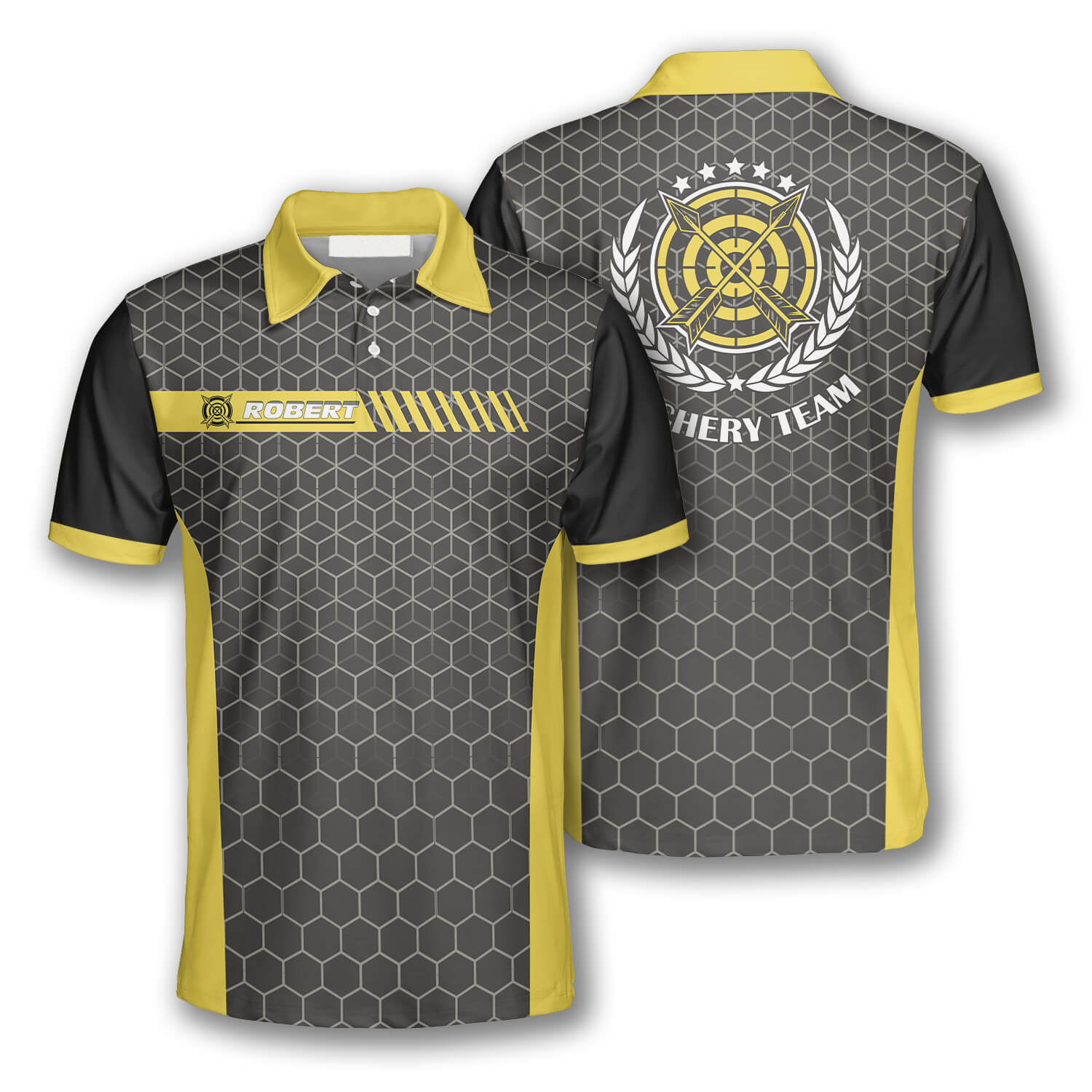 3D All Over Print Archery Honeycomb Pattern Emblem Custom Archery Shirts For Men