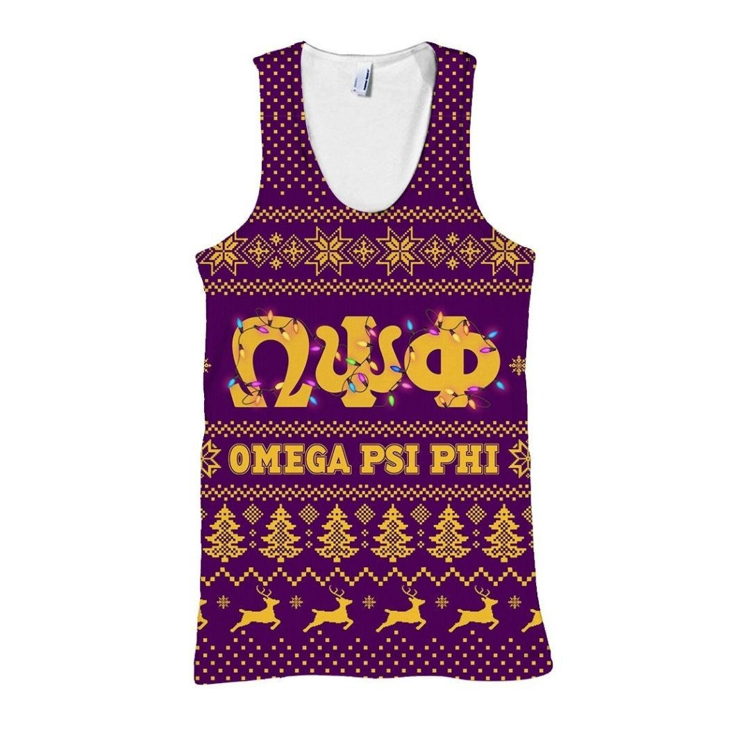 Fraternity Tank Top – Omega Psi Phi Led Lights Christmas Tank Top