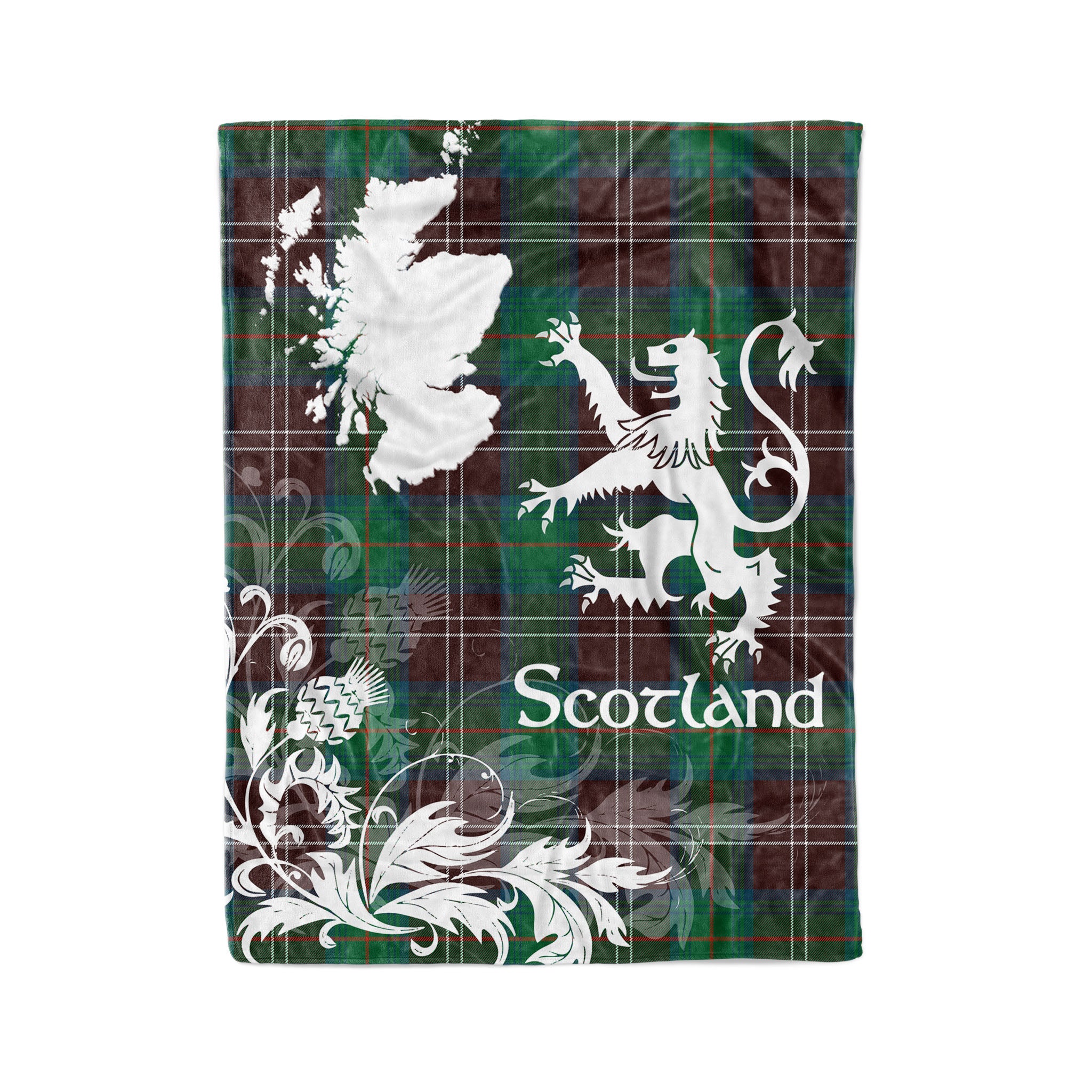 Tartan Plaid Fleece Blanket Tartan Blanket Thistle And Lion Scottish Clan Chisholm Hunting Ancient Plaid Blanket