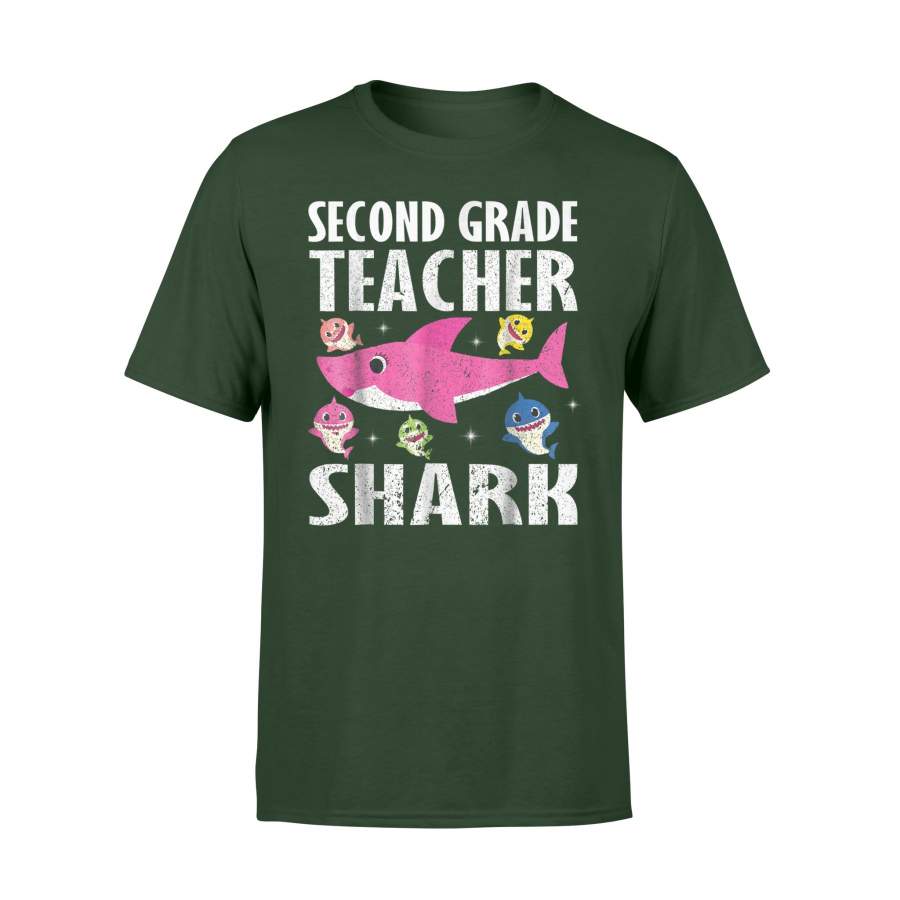 Cute Smile Mommy Baby Second Grade Teacher Sharks T-Shirt