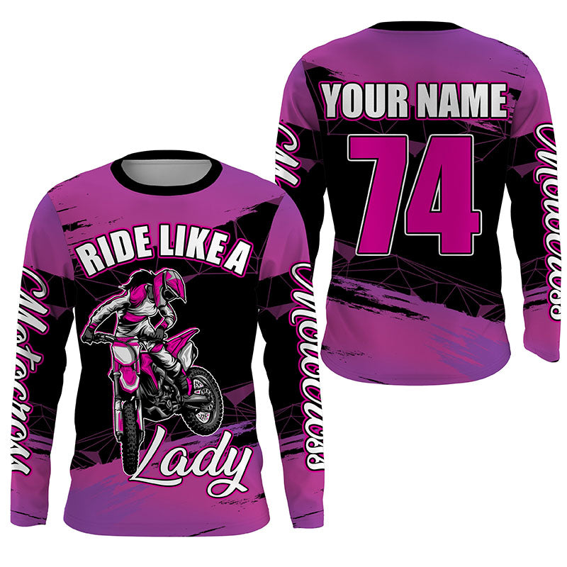 Wearzone Style Personalized Motocross Jersey Women Girls Mx Racing Shirt Upf30+ Motorcycle Long Sleeves Off-Road Pdt315