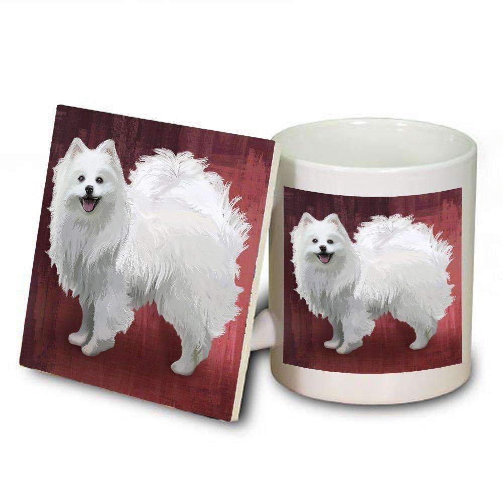 American Eskimo Puppy Dog Mug And Coaster Set