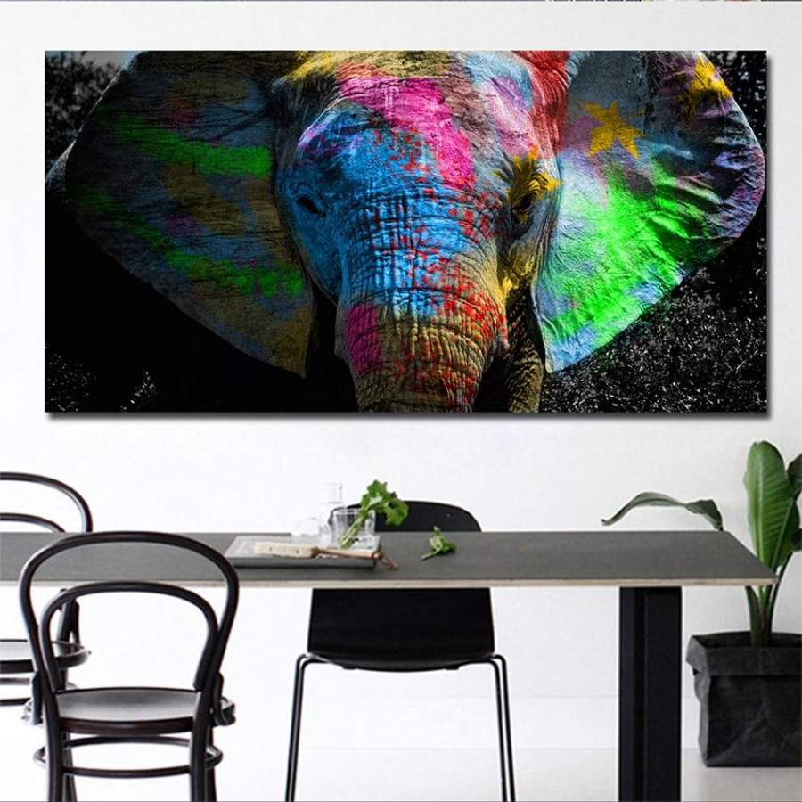 Africa Elephant Landscape Canvas Pop Art Poster Room Decor