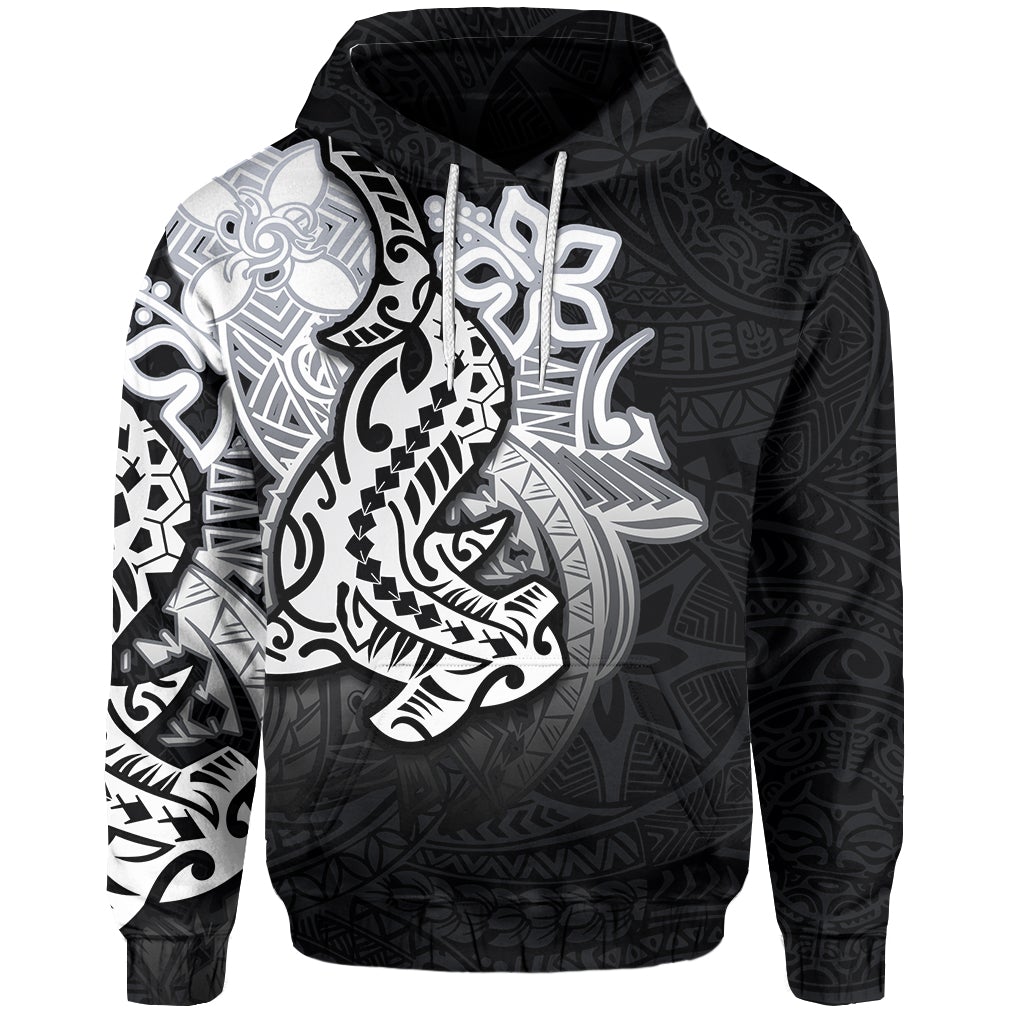 (Custom Personalised) Hammerhead Shark Hoodie Polynesian Black Style Lt6