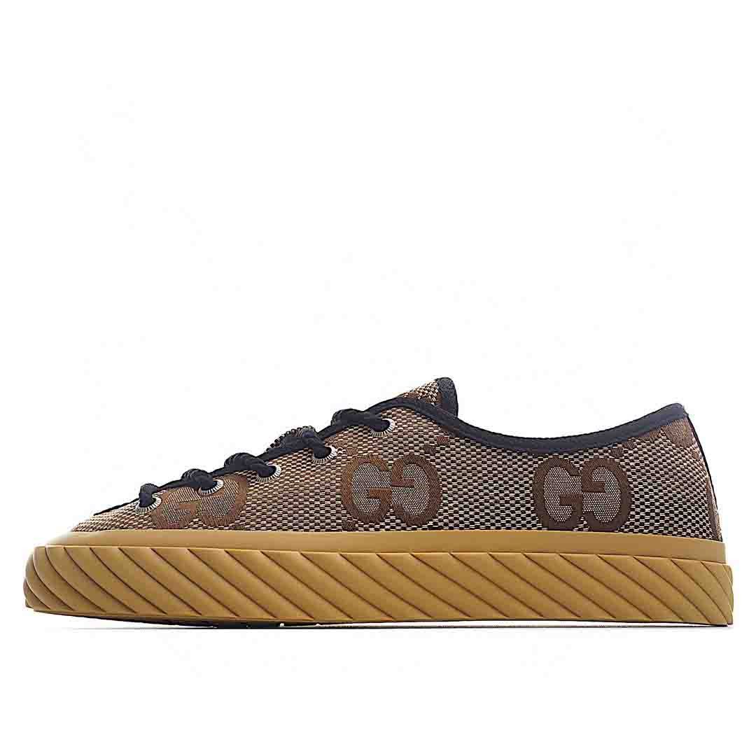 Gucci GG Brown Canvas Shoes Sneakers SNK878944539