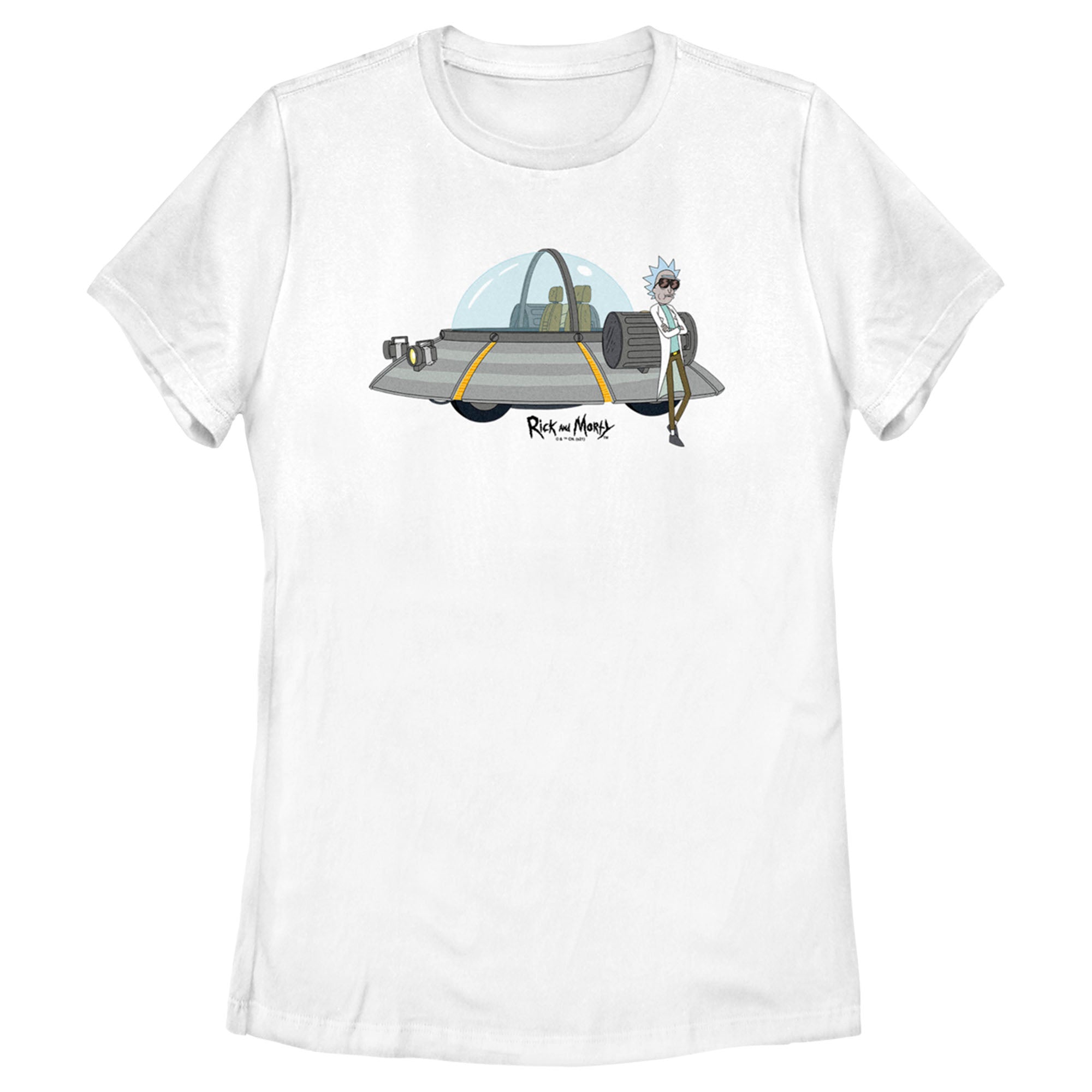 Women’S Rick And Morty Cool Captain And His Spaceship T-Shirt