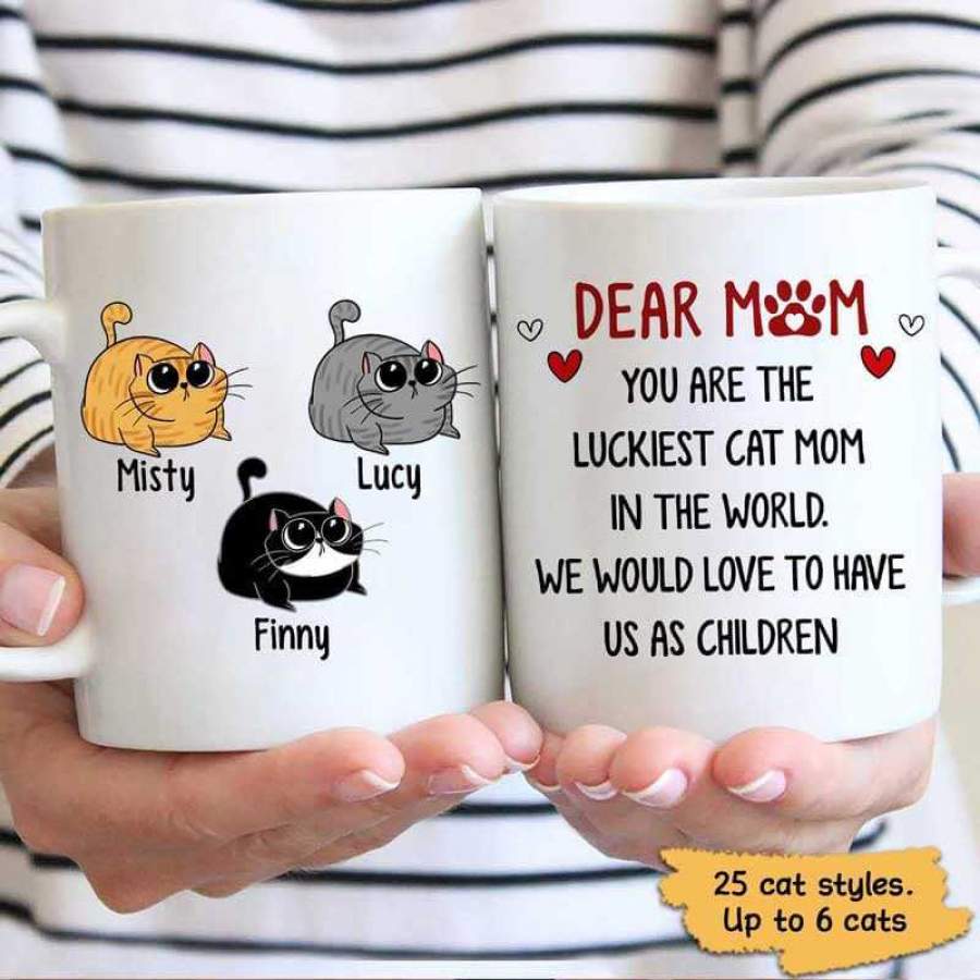 The Luckiest Cat Parents Personalized Mug