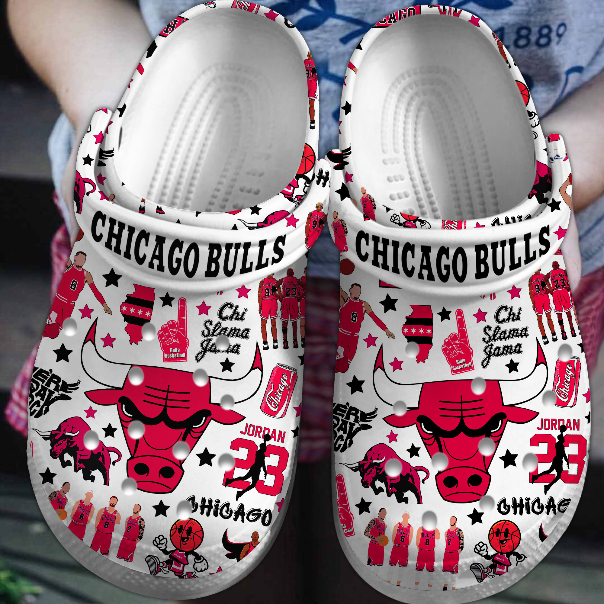 Chicago Bulls NBA Sport Crocs Crocband Clogs Shoes Comfortable For Men Women and Kids