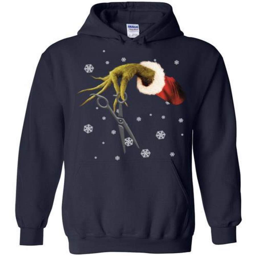 Funny Grinch Scissor Christmas Great Hairstylist Christmas Gift Hoodie