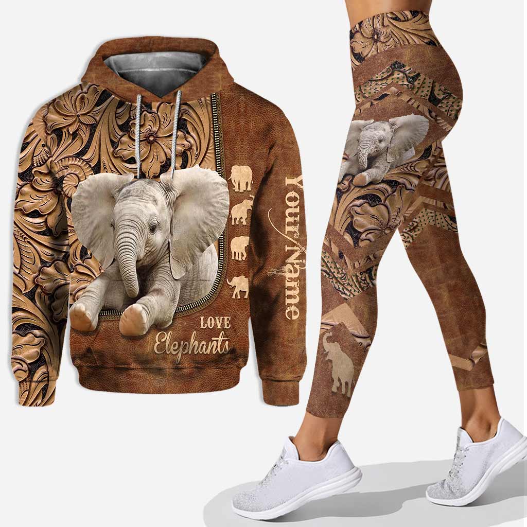 Love Elephants – Personalized Hoodie And Leggings