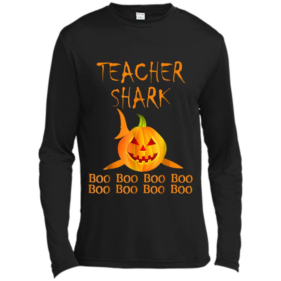 Teacher shark Doo doo boo boo Halloween  Long Sleeve Moisture Absorbing Shirt