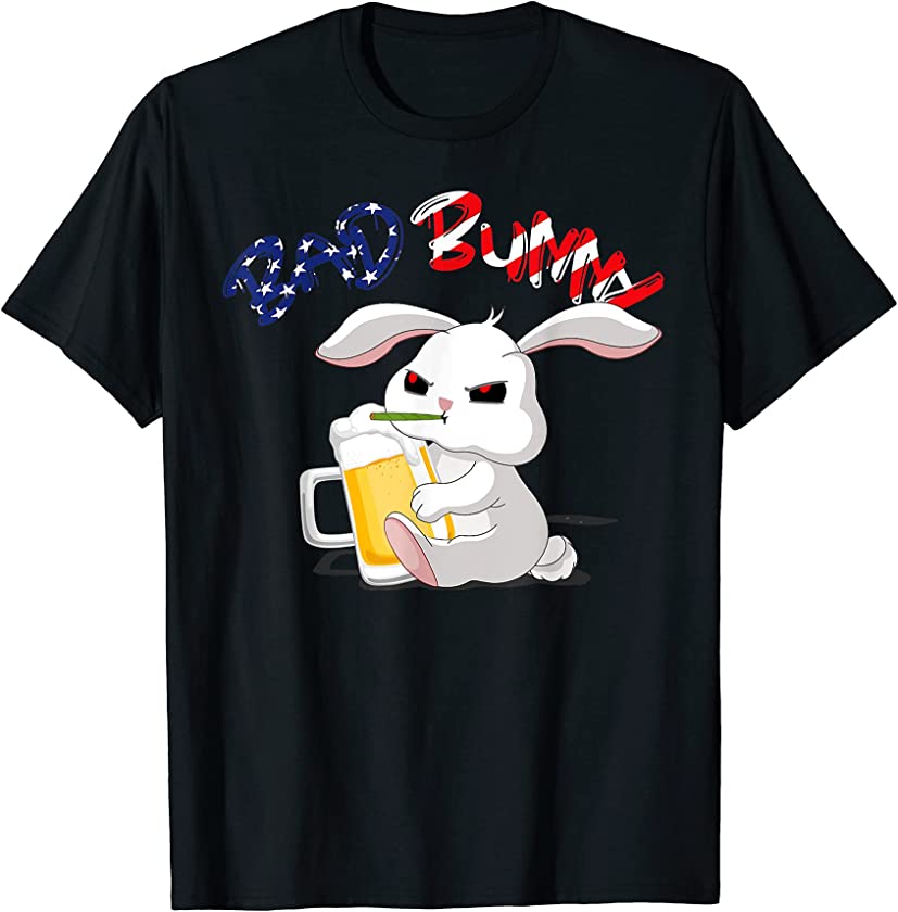 Marijuana 4th Of July Bad Bunny Beer Drinking Tee Men Women T-Shirt