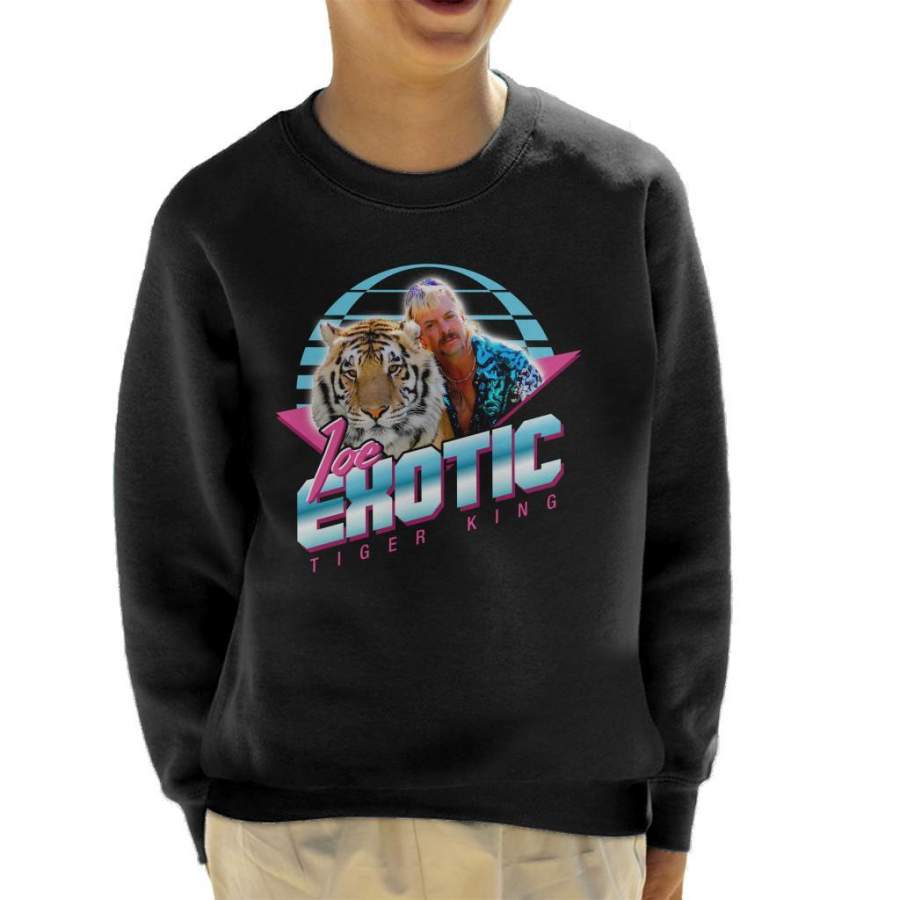 Joe Exotic 80s Retro Tiger King Kid’s Sweatshirt